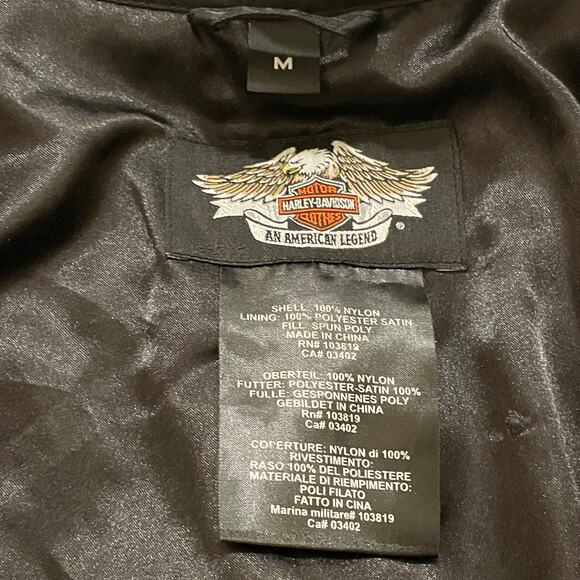 Harley-Davidson Black Nylon Racing Jacket | Orange Red Stripe 2007, M Vintage - Picture 7 of 13